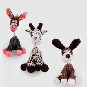 OEM/ODM yeni pet köpek karikatür hayvan Bite dayanıklı pet oyuncak malzemeleri toptan düğüm oyuncak eşekler, geyik ve köpekler yapmak gürültü gıcırtılı