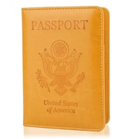 Porte-passeport en cuir PU avec Logo personnalisé, portefeuille de couverture, blocage RFID, étui à cartes en Faux cuir, organisateur de documents de voyage