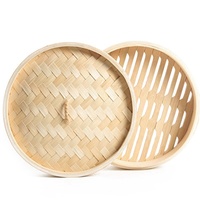Panier vapeur en bambou chinois biodégradable en gros, mini cuiseur vapeur en bambou