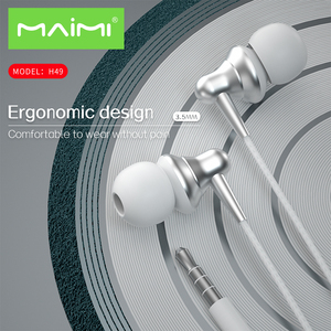 Auriculares con cable Maimi de 3.5mm con micrófono, cable TPE de 1.2M, auriculares internos con graves profundos para teléfono móvil y portátil, venta al por mayor - Product Image 4