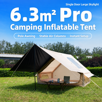 Tente de camping gonflable 6,3 m² avec auvent détachable, colonne d'air en PVC, tissu Oxford 300D, imperméable 3000MM pour le camping, vente en gros