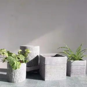 Fábrica de venda direta indoor outdoor decor vasos de flores atacado suculentas plantadores quadrados potes de cacto cimento vaso vegetal