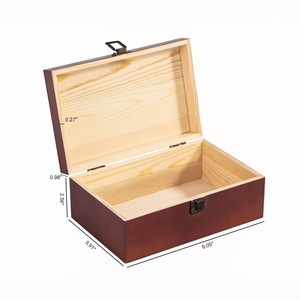 Wooden Storage <b>Box</b> Rectangular With Lock For Jewelry Desktop Home Use <b>Pine</b> Material Big Capacity - Product Image 4