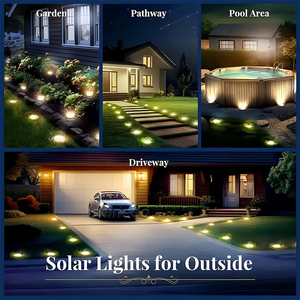 Lumière de chaussée <span class=keywords><strong>solaire</strong></span> IP65 étanche Yard Solar Power 8 Led 10Led Light Lamp Patio Lawn Decor Solar LED Garden Disk Ground Light - Product Image 6