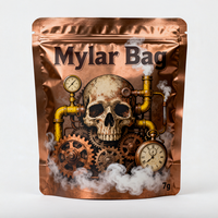 Sacs Mylar personnalisés avec logo, brillants, refermables, à fermeture éclair, de qualité alimentaire, anti-humidité et anti-odeur, à fond plat