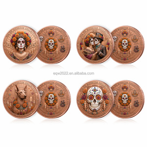 Moneda Coleccionable del Día <span class=keywords><strong>de</strong></span> <span class=keywords><strong>Muertos</strong></span> Mexicano, Serie Día <span class=keywords><strong>de</strong></span> <span class=keywords><strong>Muertos</strong></span>, 1oz, .999 Cobre Puro, Relieve, Impresión a Color 3D, Venta al Por Mayor - Product Image 1