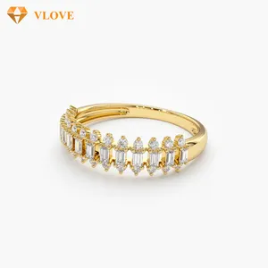 Bijoux de mode VLOVE Bijoux en diamant Bague d'anniversaire en diamant 14K Bagguete