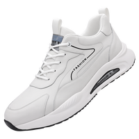 Chaussures de sport décontractées montantes élégantes pour hommes en cuir de vachette pleine fleur, tendance, toutes saisons, polyvalentes, style marche, semelle en caoutchouc