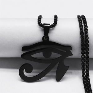 Collares <span class=keywords><strong>de</strong></span> Cadena <span class=keywords><strong>de</strong></span> Acero Inoxidable con Ojos Egipcios para Hombre, Collar <span class=keywords><strong>de</strong></span> Joyería con Símbolo del <span class=keywords><strong>Ojo</strong></span> <span class=keywords><strong>de</strong></span> <span class=keywords><strong>Ra</strong></span> <span class=keywords><strong>Horus</strong></span> <span class=keywords><strong>de</strong></span> la Mitología - Product Image 1