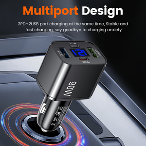 Cargador Magnético Rápido de Cuatro Puertos USB+Tipo-C con QC3.0 y PD2.0, Salida de 90W, Pantalla LED de Voltaje para Laptop y Teléfono - Product Image 2