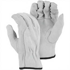 Gants de travail confortables, durables et sécurisés, protection souple pour les mains et les bras, en cuir de chèvre et croûte de cuir de vachette, anti-coupure, résistants à la chaleur pour conducteurs - Product Image 6