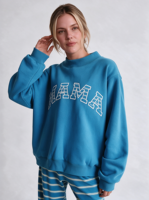 Sweat-shirt oversize pour femme à col montant en viscose avec imprimé 3D en relief, pull en molleton de coton, haut décontracté
