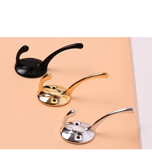 O'Leeford Wall <b>Hooks</b> Double <b>Hook</b> Zinc Alloy Rust Resistant Modern Style For Clothes Storage - Product Image 1