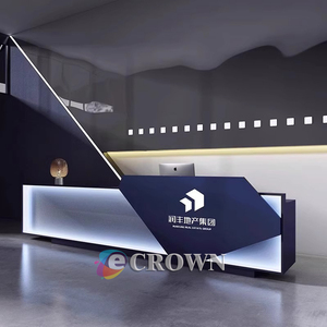 Led Light Information Cabinetshowcase0 Rotating Front Desk Floor Wood Counter Display Sided Acrylic <strong>Registration</strong> OEM - Product Image 1