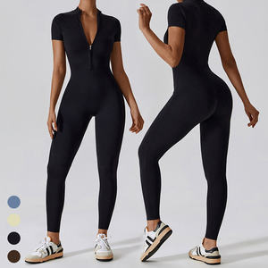 Mono Deportivo de Mujer OEM ODM, Transpirable, de Spandex y Nailon, con Cierre, Largo Completo, Talla Grande, Mono de Entrenamiento de una Pieza, Estilo Dulce - Product Image 2