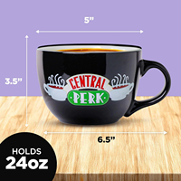 Mug en céramique Silver Buffalo Friends Central Perk Smelly Cat Iconic Orange Couch Phoebe's Guitar 20 Ounces compatible micro-ondes