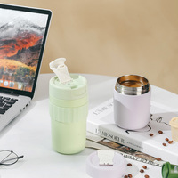 Mug isotherme en acier inoxydable 304 de style américain, double paroi, écologique, sans BPA, anti-fuite, pour café, 6-12 heures