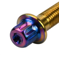 Bullone Esagonale M7 Rivestito PVD Classe 10.9 12.9 in Acciaio ad Alta Resistenza, Bullone Flangiato Colorato per Settore Automobilistico, Ferramenta Meccanica, Vendita all'Ingrosso OEM ODM