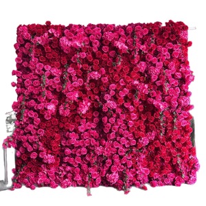 Mur de fleurs romantiques en 3D, panneau floral stéréo fait main, toile de fond florale pour décoration murale de mariage ou de fête - Product Image 2
