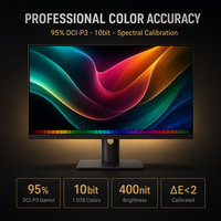 شاشة احترافية 27 بوصة بدقة 2K QHD IPS، 2560×1440، 75 هرتز، HDR400، 95% DCI-P3، عرض ألوان دقيق 10 بت للتصميم والتصوير الفوتوغرافي OEM