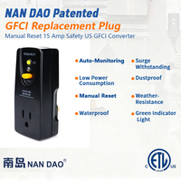 Prise GFCI NANDAO 3 broches homologuée ETL, adaptateur de prise universelle 15A 120V, qualité industrielle et hospitalière, prise de conversion portable pour intérieur