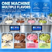 Machine à glace et gelato commerciale Mvckyi avec contrôle de la production en surplus, réservoir de 5,5 L, congélateur vertical automatique par lots