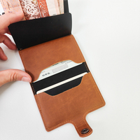 Portefeuille personnalisé pour homme, porte-cartes RFID, portefeuille en cuir PU, étui à cartes en aluminium, portefeuille pop-up pour homme