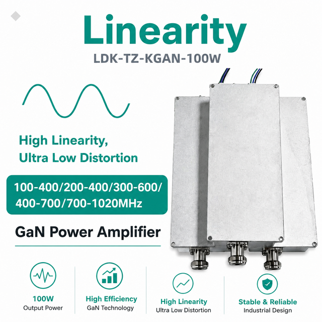 100W RF Power Amplifier 100-1020MHz GaN High Gain Amplifier Module 50dBm Continuous Wave Output for Security Equipments