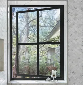 schwarz stahlfenster schmiedestahl-flügelfenster für gewerbegebäude