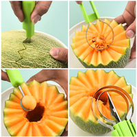 LOVFE 3 in 1 Fruit Bal Carving Mes Kiwi Fruit Scoop Meloen Graver Fruitpot Aardappelpuree Baller Keuken Gereedschap