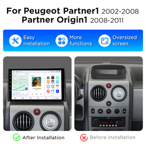 Junsun 9" <b>Wireless</b> Carplay Car Radio for Partner 1 2002-2008 Partner Origin 1 2008-2011 Car GPS Navigation <b>System</b> Auto Radio - Product Image 2