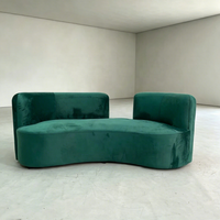 Canapé en velours vert émeraude en acier inoxydable, design moderne, pour hôtel, maison, fête, événement, décoration, ensemble de canapés pour mariage