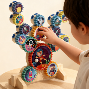 ชุดของเล่นไม้ประกอบเองแบบมอนเตสซอรี่ ฝึกทักษะการเรียนรู้และ<span class=keywords><strong>พัฒนาการ</strong></span>เด็ก  ชุดเกียร์หมุนได้  ขายดี สำหรับเด็กผู้ชาย - Product Image 5