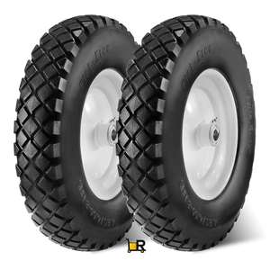 Roue de brouette anti-crevaison de 16 pouces, pleine, avec moyeu central de 3 pouces et tige de 3/4 pouce, avec graisseur, pour équipement de manutention - Product Image 3