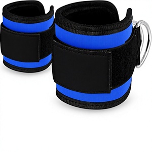 Custom Adjustable <b>Ankle</b> Straps Resistance Band Cuffs Padded D Ring Nylon Spandex Fitness Training <b>Support</b> - Product Image 3