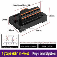 Bloc de bornes à pression en cuivre pur PA66 1 entrée 16 sorties, module 0,2-1,5 mm² 300 V 17,5 A pour centre de commande de moteur