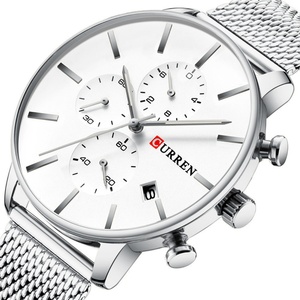 Montre d'affaires minimaliste OEM 8339, plusieurs couleurs au choix, quartz, 43 mm, bracelet en acier inoxydable, calendrier multifonctionnel, verre - Product Image 6