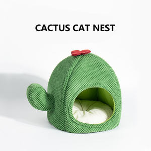 Fournitures pour animaux de compagnie Chat Cactus Chat Maison Toutes Saisons Litière pour Animaux de Compagnie Figue de Barbarie Chaud <span class=keywords><strong>Lit</strong></span> pour Animaux de Compagnie Mignon Confortable Chat Cave Maison - Product Image 4