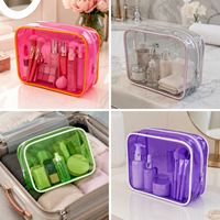 Sac de toilette en PVC personnalisé, transparent, imperméable, grande capacité, sac de rangement pour maquillage, sac à main pour femmes