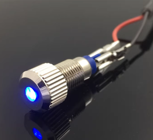 Luz indicadora LED GQ8F D6V verde, panel de 8 mm, conector de soldadura, IP67, resistente al agua y al polvo, componente electrónico - Product Image 3