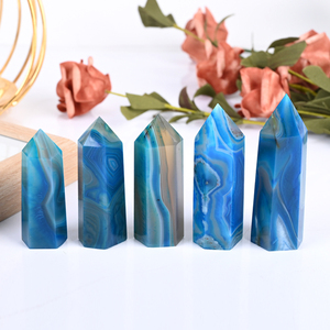 Offre Spéciale Pierres de Guérison en Cristal Pierres et Cristaux Naturels Polis à la Main Tour de Cristal en Agate Bleue - Product Image 3