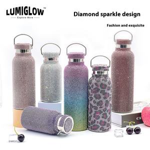 350-750ML Sports Isolé Enfants Tasse Creative Diamant Incrusté 304 Acier Inoxydable Grande Taille Vide Drinkware 500ml - Product Image 5