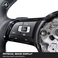 Volante Deportivo de Fibra de Carbono con 3 Palancas Multifunción para Volkswagen Glotion Golf Mk 7 7.5 6 GTI/GTD/GTE/CC Passat