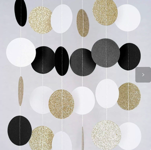 <span class=keywords><strong>Guirlande</strong></span> d'étoiles colorées en carton doré, noir et blanc pour fête d'anniversaire, surface miroir argentée, étoile à cinq branches, accessoires de décoration - Product Image 2