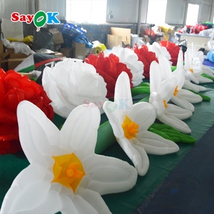 Sayok bơm hơi khổng lồ hoa trang trí đám cưới <span class=keywords><strong>Inflatable</strong></span> Rose Flower Chain với đèn LED - Product Image 6