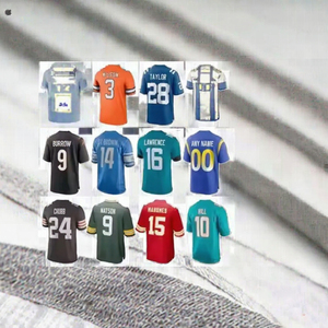 Maillots de football américain personnalisés pour hommes, impression par sublimation, évacuation de l'humidité, 100% polyester, manches courtes, col rond, coupe régulière pour adultes - Product Image 2