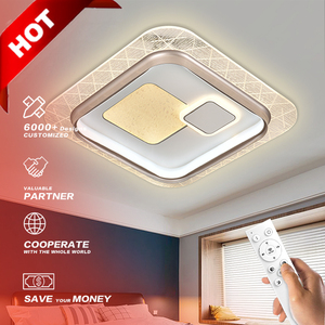 Nhà máy tùy chỉnh hiện đại sáng tạo đèn Trần Văn phòng cầu thang nghiên cứu tứ giác Vòng <span class=keywords><strong>LED</strong></span> trần ánh sáng - Product Image 1