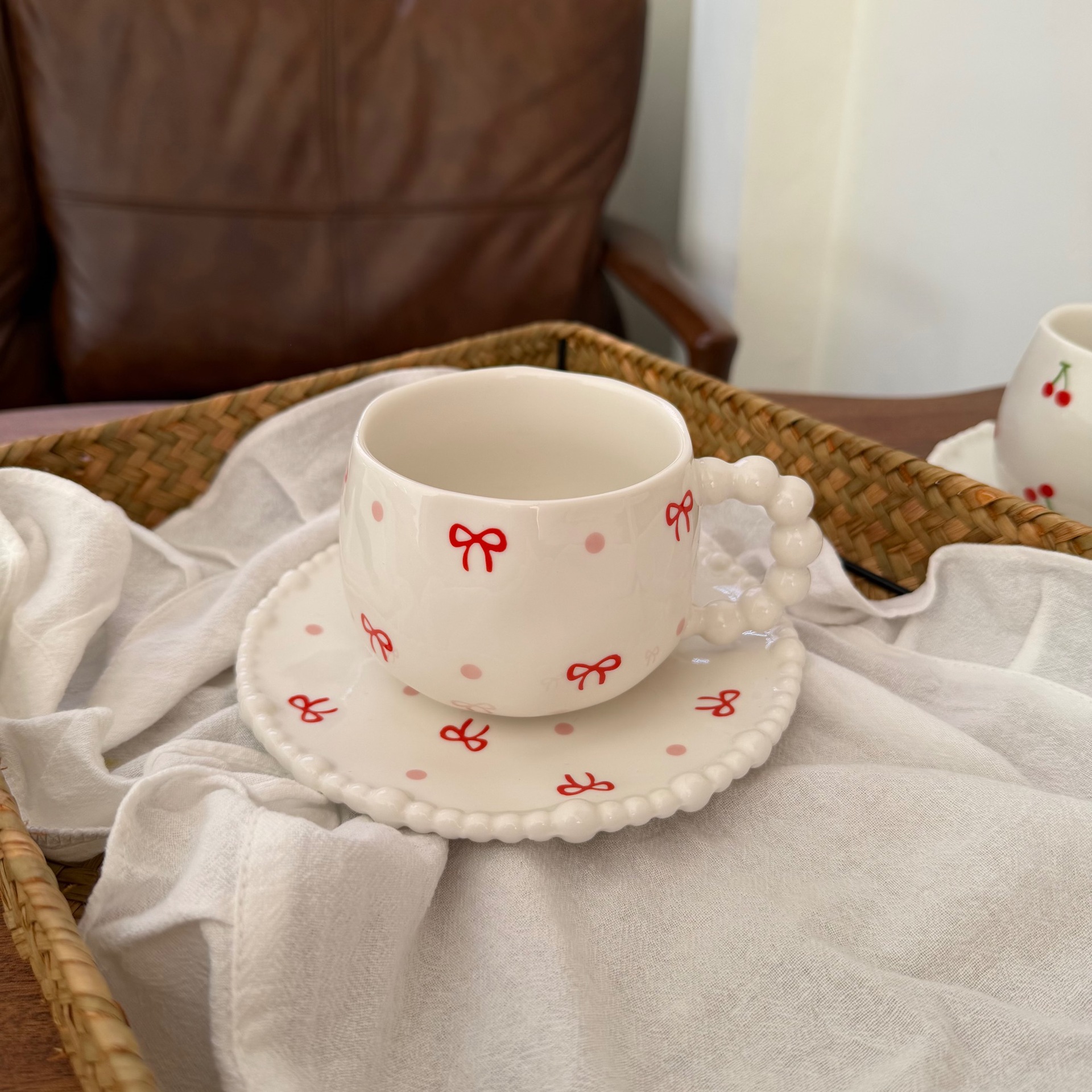 Tazza Fiocco Rosso 320ml + piatto 16cm