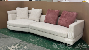 Conjunto de Sala de Estar de Lujo Estilo Italiano, Muy Popular, con Tapicería Curva de Tela, Conjunto de Lujo para Sala de Estar - Product Image 4