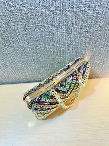 Bolso de mano con diamantes de imitación 2026, cartera pequeña brillante de diseñador, bolso de noche con cristales, bolsos de hombro cruzados elegantes con cadena para mujer - Product Image 5